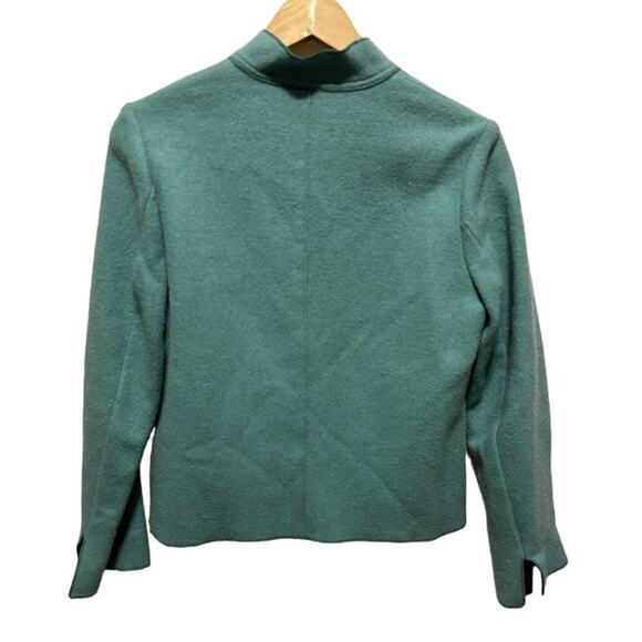 Sigrid Olsen Jacket Green Blue Wool Blend Coat Snap Closure Women's S - Picture 3 of 10